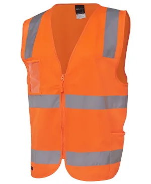 6DNSZ -  JB's Wear - Hi-Vis Zip Safety Vest (Day/Night) With Side Utility Pockets