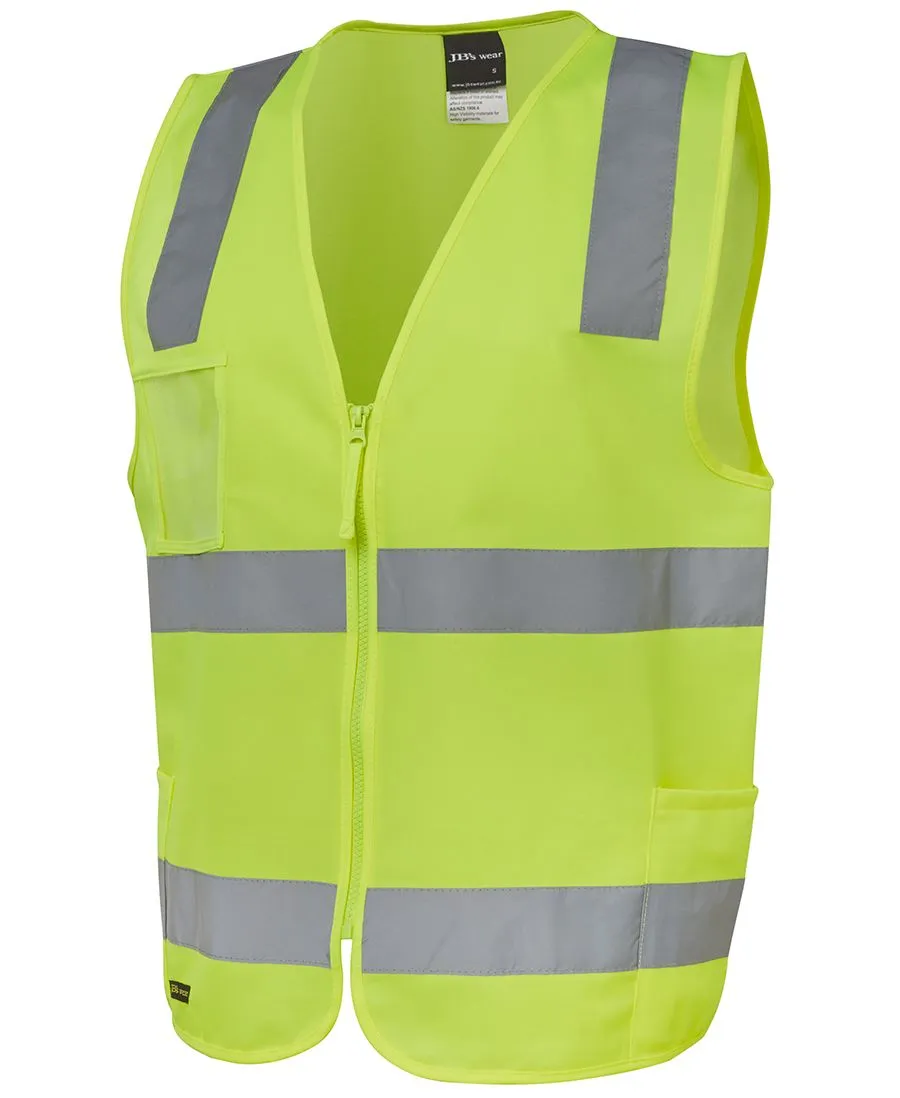 6DNSZ -  JB's Wear - Hi-Vis Zip Safety Vest (Day/Night) With Side Utility Pockets