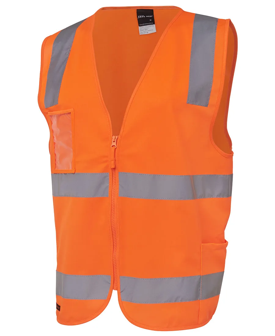 6DNSZ -  JB's Wear - Hi-Vis Zip Safety Vest (Day/Night) With Side Utility Pockets