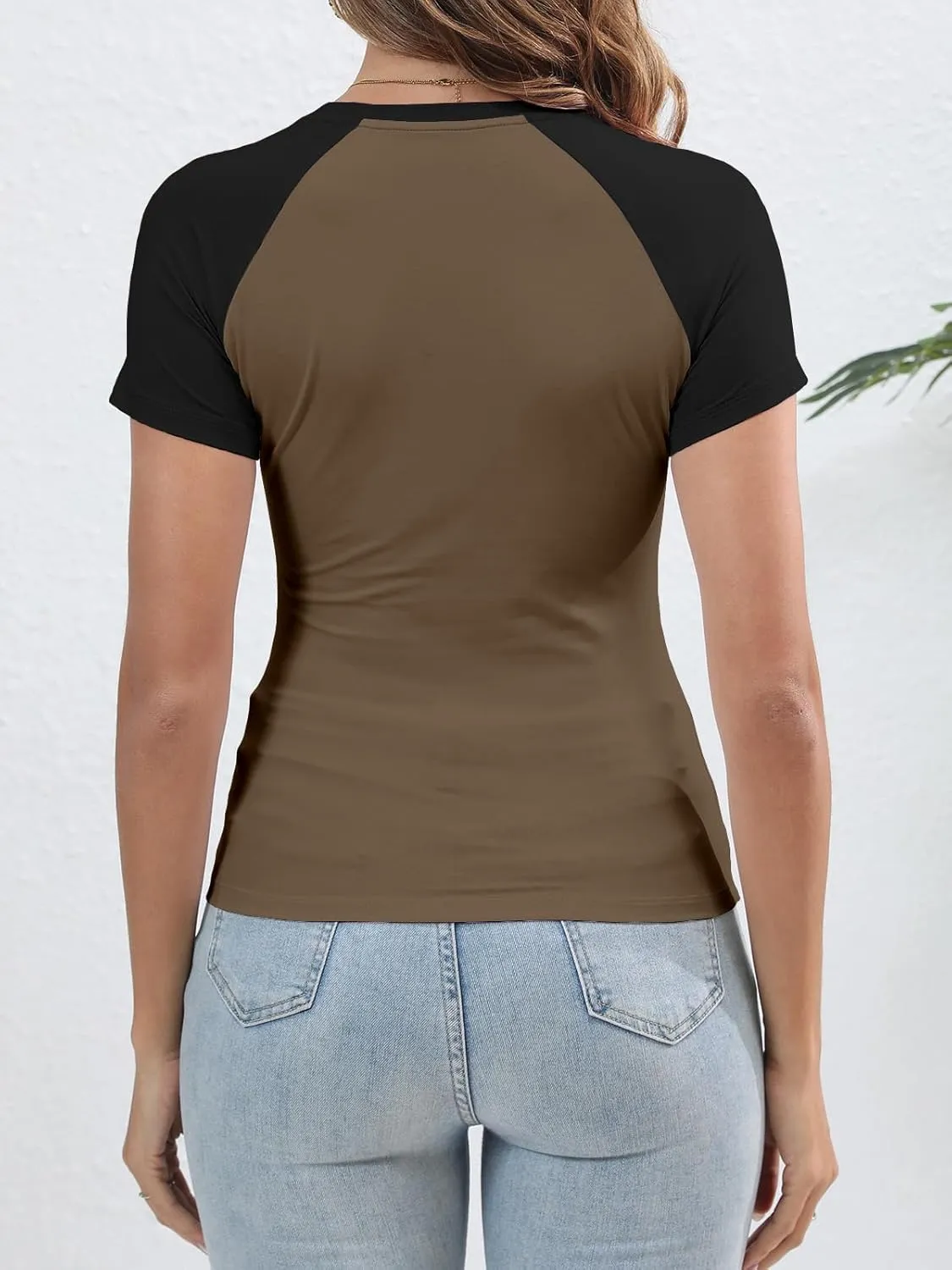 Abardsion Trendy Baby Tees for Women Y2K Shirts Cute Short Sleeve Crewneck Slim Fit Going Out Tops