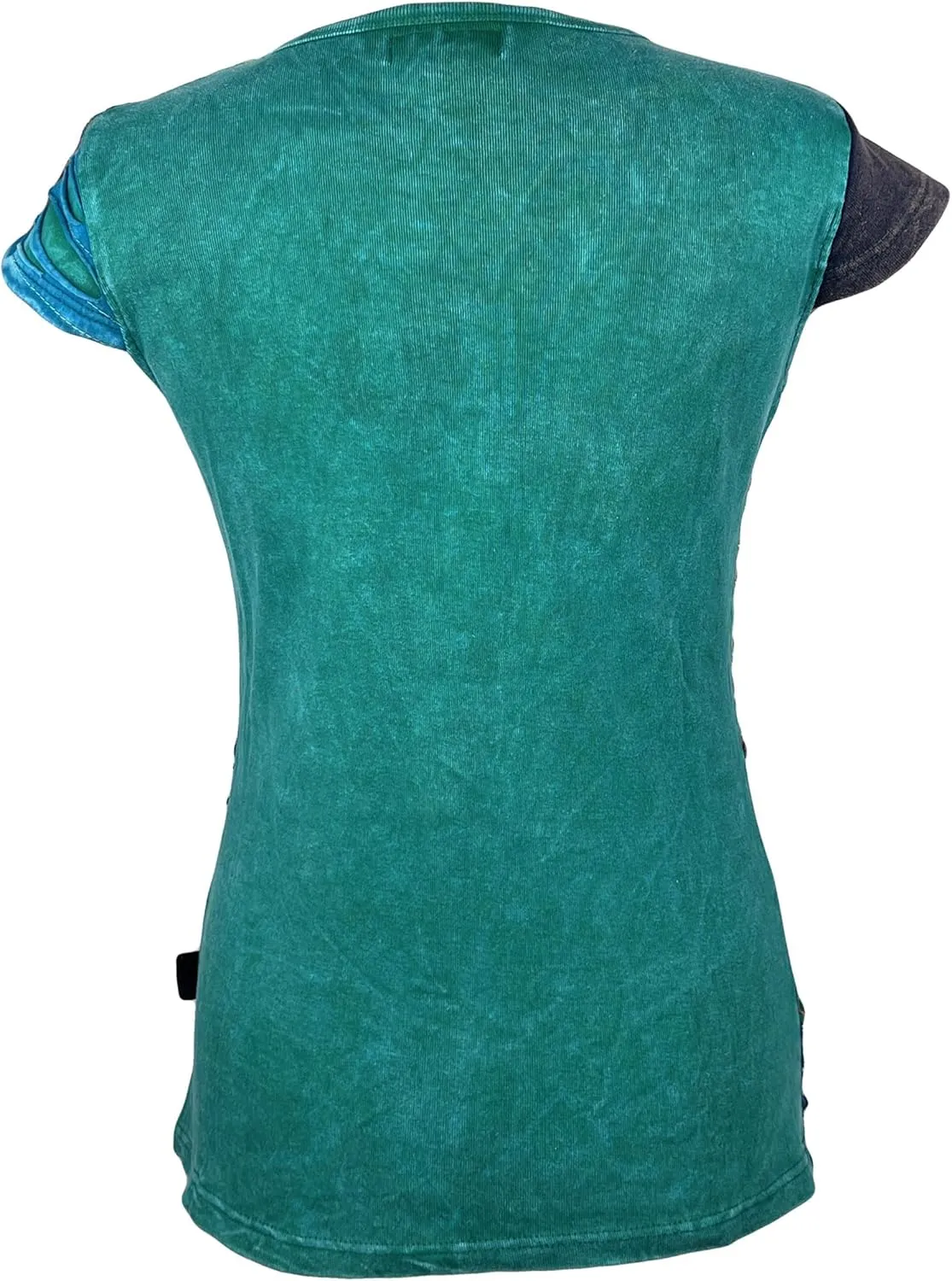 Agan Traders 2025 Summer Knit Cotton Stretchy Patch Bohemian Vibrant Cap Sleeveless Summer Top Tees Blouse