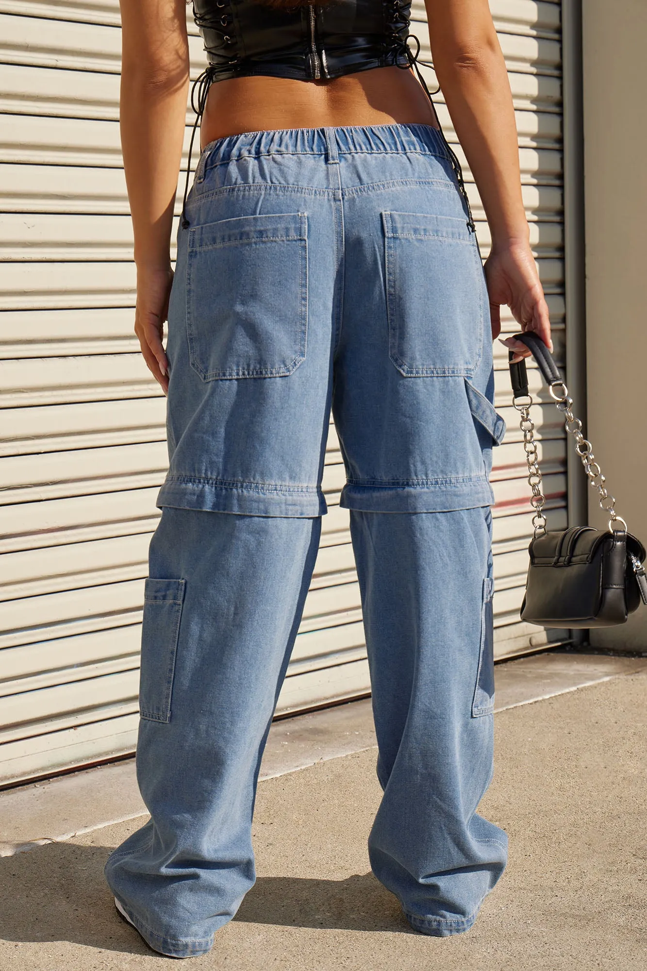 Ahead Of The Game Convertible Utility Jean - Medium Wash