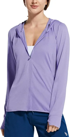 baleaf Women's UPF 50  Sun Protection Jacket Hooded Cooling Shirt with Pockets Hiking Outdoor Performance