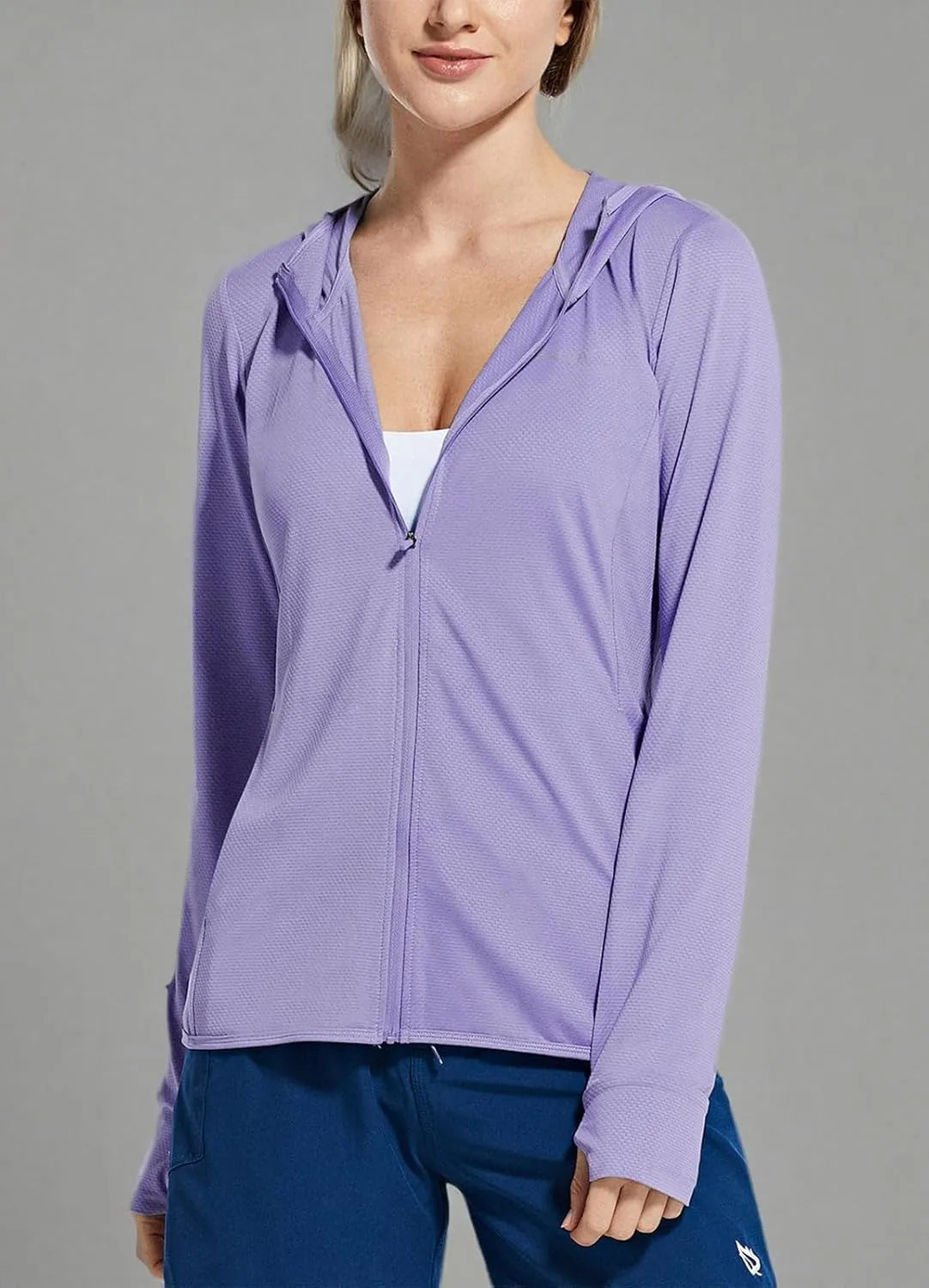 baleaf Women's UPF 50  Sun Protection Jacket Hooded Cooling Shirt with Pockets Hiking Outdoor Performance