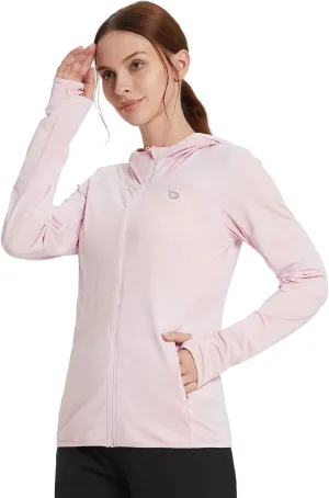 baleaf Women's UPF 50  Sun Protection Jacket Hooded Cooling Shirt with Pockets Hiking Outdoor Performance