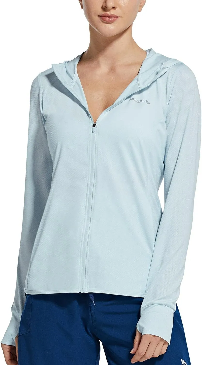 baleaf Women's UPF 50  Sun Protection Jacket Hooded Cooling Shirt with Pockets Hiking Outdoor Performance