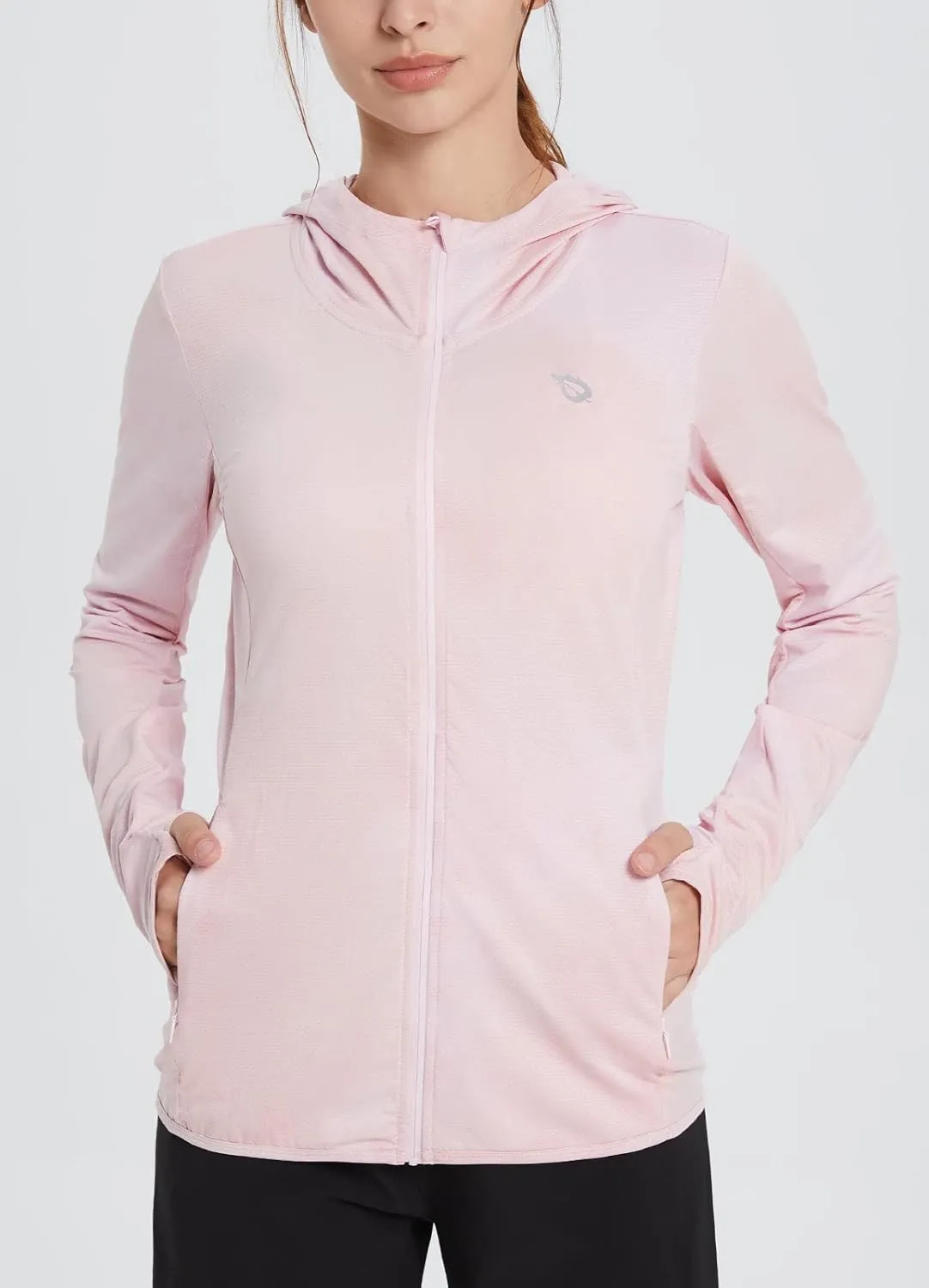 baleaf Women's UPF 50  Sun Protection Jacket Hooded Cooling Shirt with Pockets Hiking Outdoor Performance