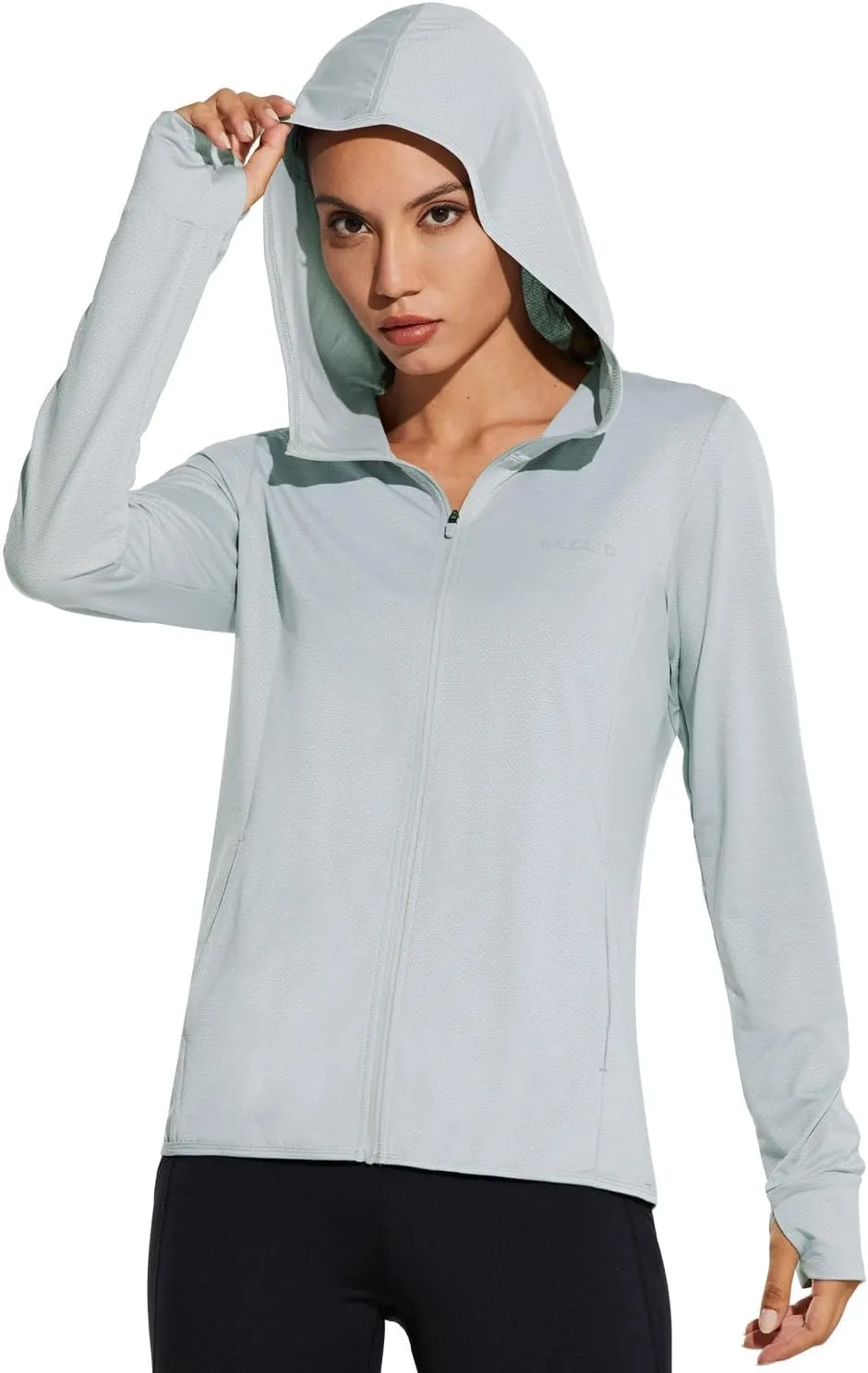 baleaf Women's UPF 50  Sun Protection Jacket Hooded Cooling Shirt with Pockets Hiking Outdoor Performance