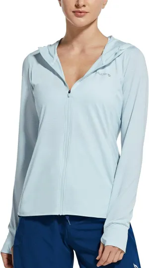 baleaf Women's UPF 50  Sun Protection Jacket Hooded Cooling Shirt with Pockets Hiking Outdoor Performance