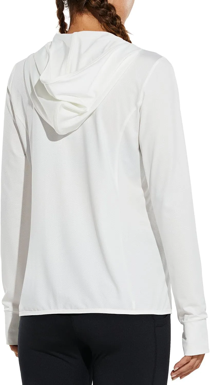 baleaf Women's UPF 50  Sun Protection Jacket Hooded Cooling Shirt with Pockets Hiking Outdoor Performance