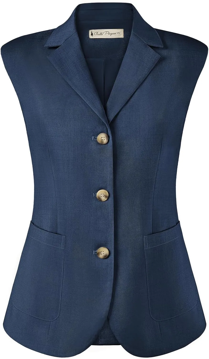 Belle Poque Vest for Women Business Casual Sleeveless Blazer Suit Vest Tops Light Jackets Blazers with Pockets