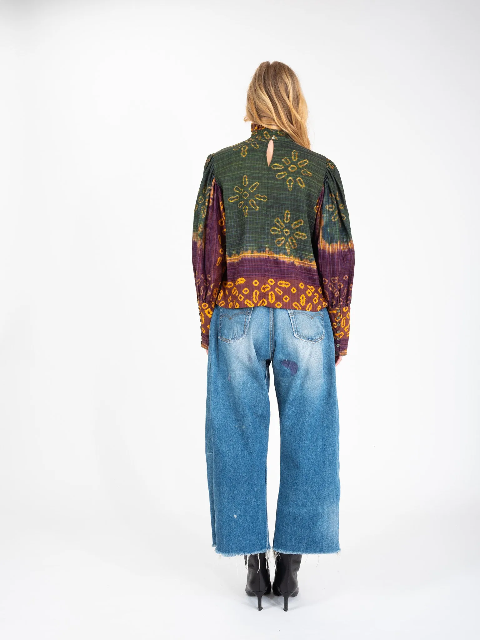Blouse imprimée verte SAMADI