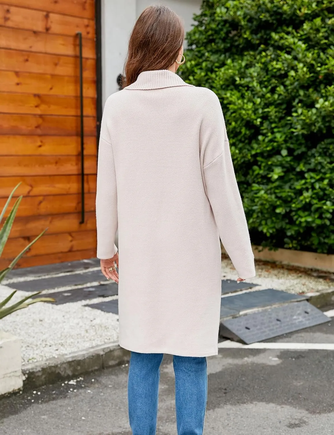 BMJL Womens Fall/Winter Cardigans Hooded Cable Knit Sweaters Oversized Open Front Coats with Pockets 2023