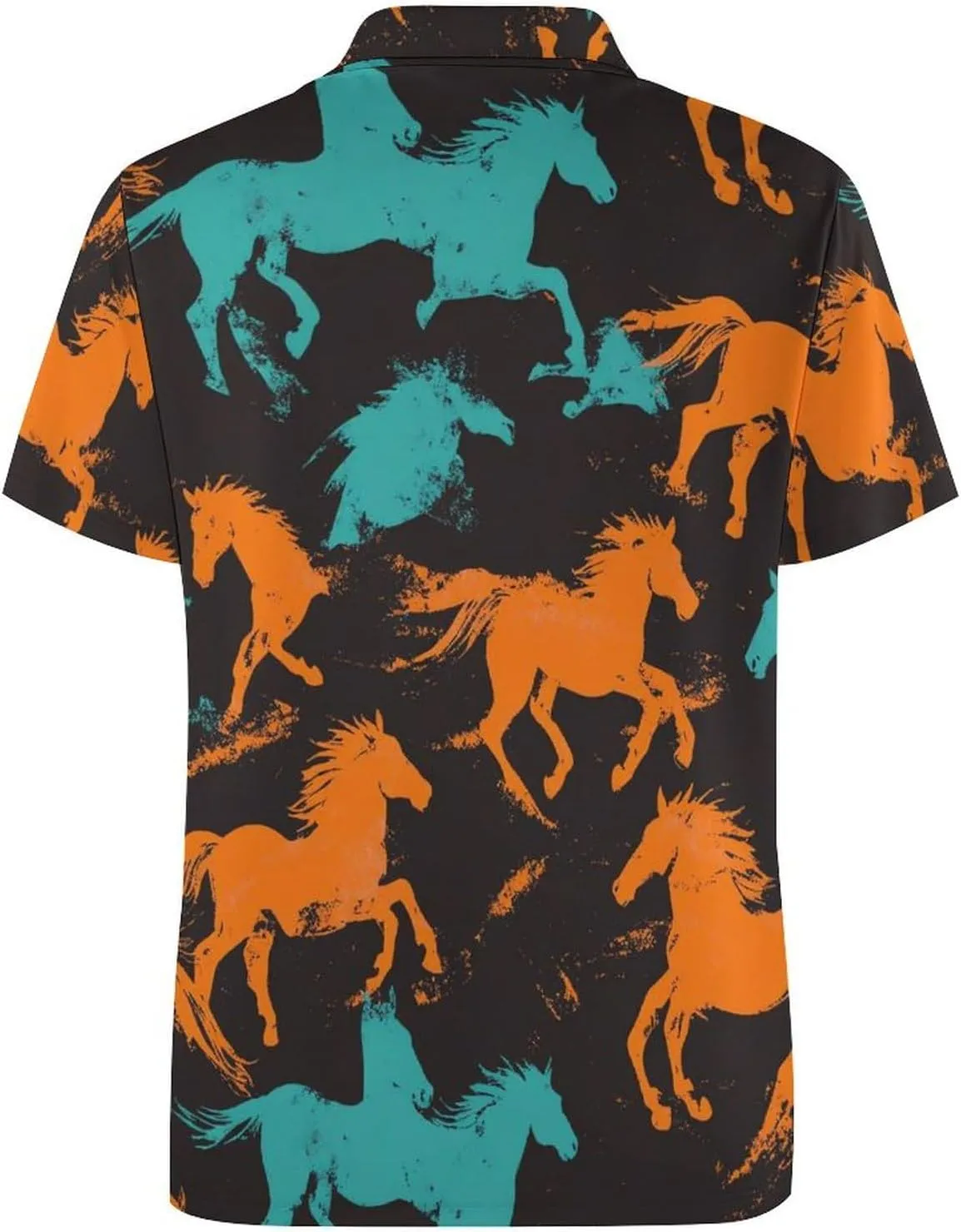 Camouflage Horse Racing Abstract Mens Polo Shirts Quick Dry Short Sleeve T-shirts Slim Tennis Collared Tees Tops