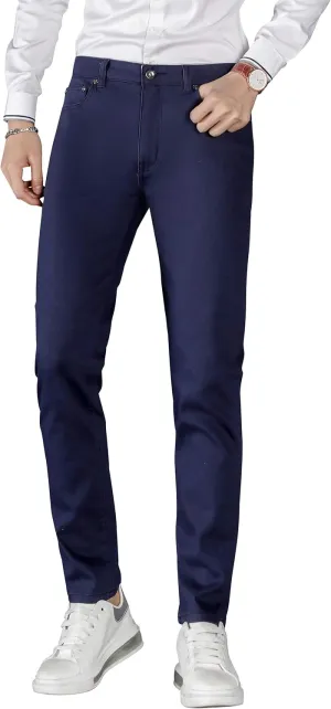 CICOS Men's Casual Slim Fit Five Pocket Comfort Stretch Twill Pant with Printed Pockets