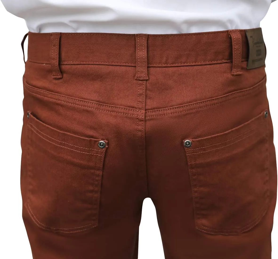 CICOS Men's Casual Slim Fit Five Pocket Comfort Stretch Twill Pant with Printed Pockets