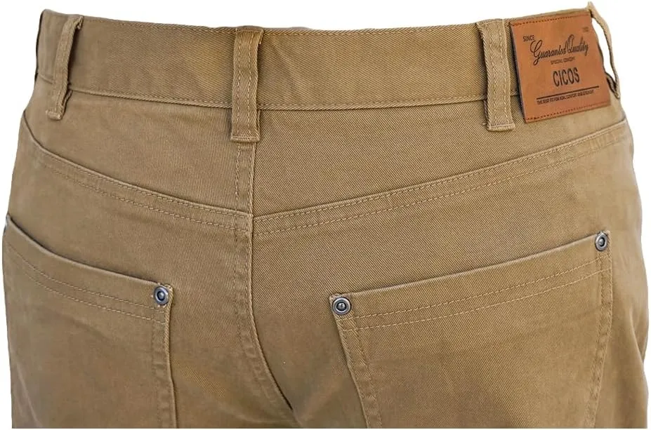 CICOS Men's Casual Slim Fit Five Pocket Comfort Stretch Twill Pant with Printed Pockets