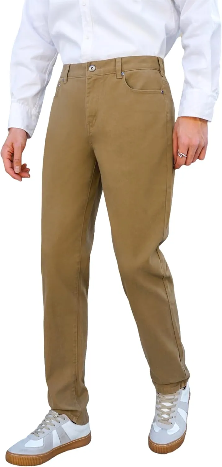 CICOS Men's Casual Slim Fit Five Pocket Comfort Stretch Twill Pant with Printed Pockets