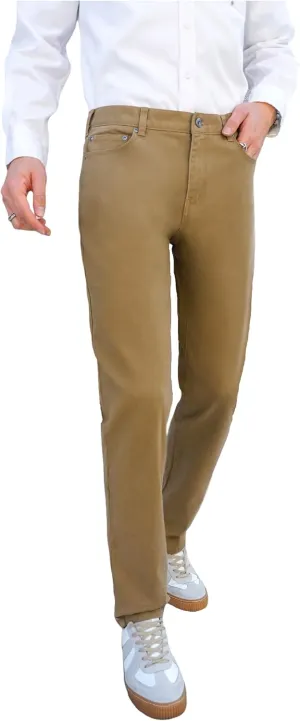 CICOS Men's Casual Slim Fit Five Pocket Comfort Stretch Twill Pant with Printed Pockets
