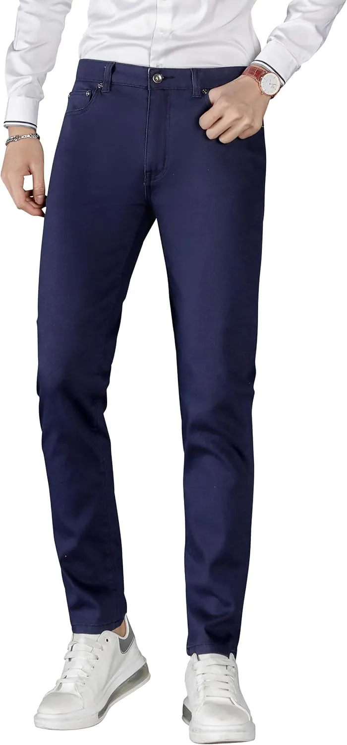 CICOS Men's Casual Slim Fit Five Pocket Comfort Stretch Twill Pant with Printed Pockets