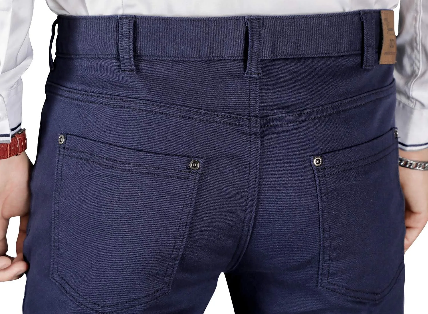CICOS Men's Casual Slim Fit Five Pocket Comfort Stretch Twill Pant with Printed Pockets