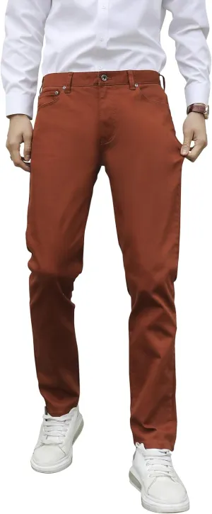 CICOS Men's Casual Slim Fit Five Pocket Comfort Stretch Twill Pant with Printed Pockets