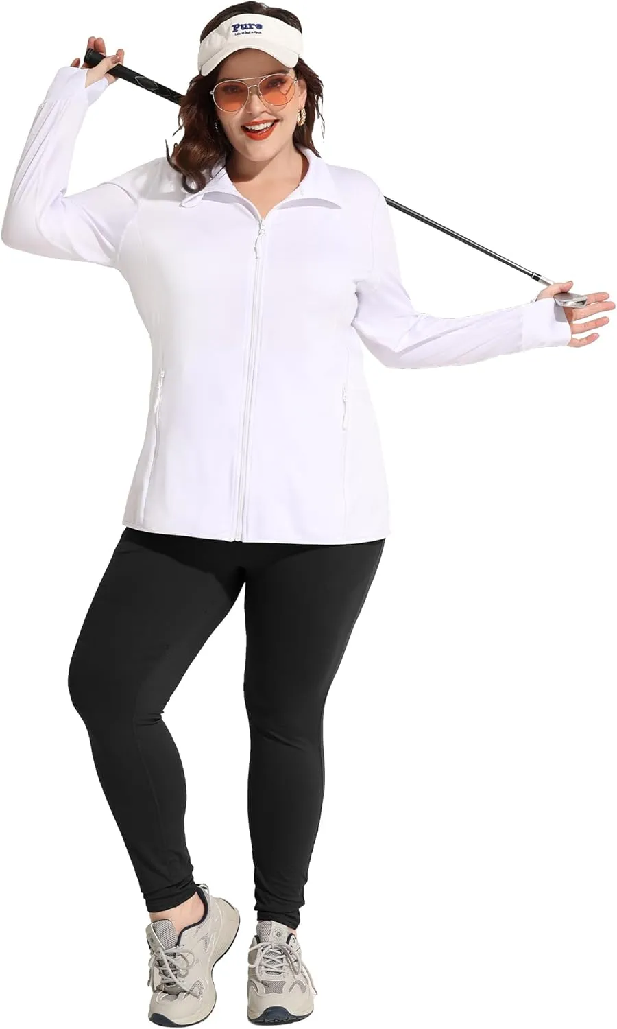 COOTRY Women's Plus Size Athletic Jackets Zip Up Lightweight Workout Running Track Jackets with Thumb Holes