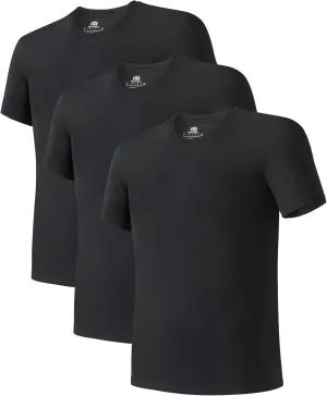 DAVID ARCHY Men's Undershirt Cotton Sorona Blended Moisture-Wicking T-Shirts Stretch Crewneck Tees for Men 3-Pack