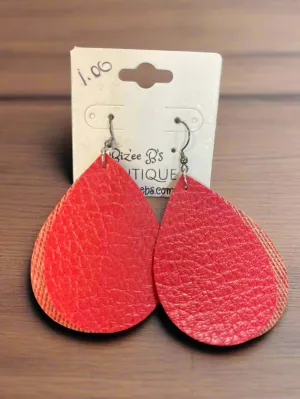 Double Layer Faux Leather Earrings