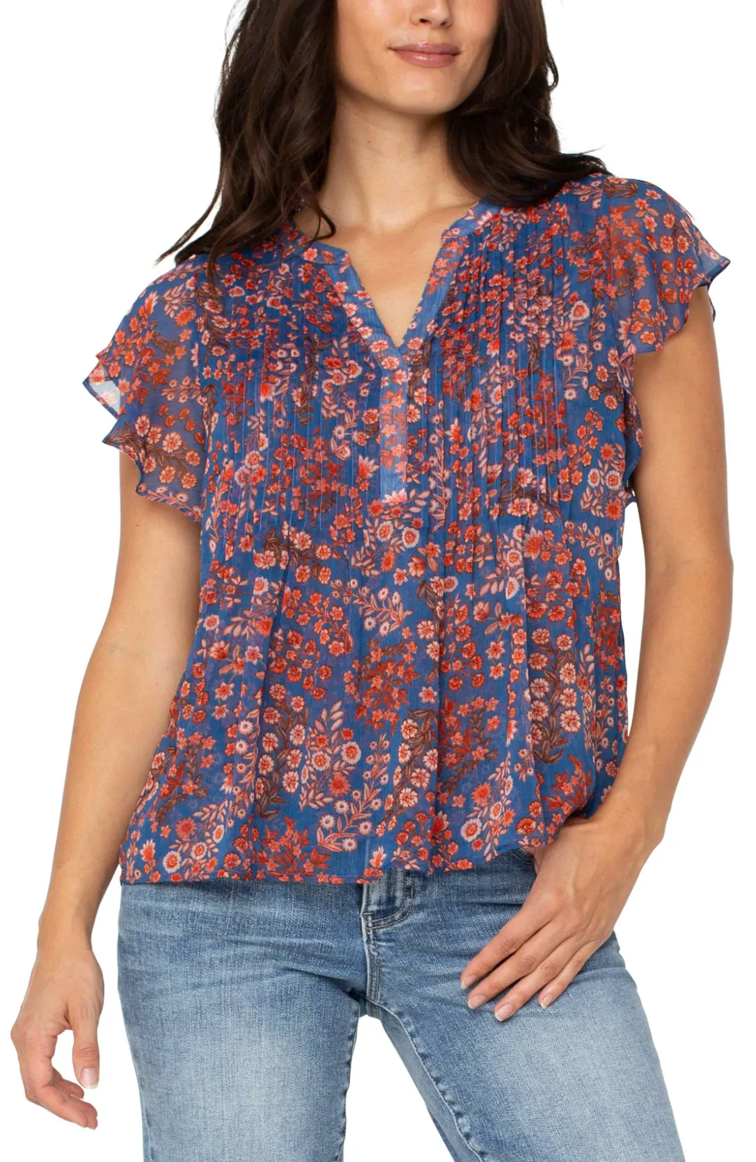 Double Layer Flutter Sleeve Blouse