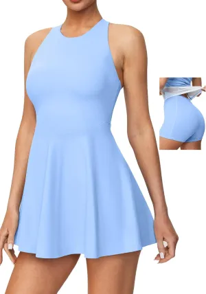 Ewedoos Tennis Dress with Shorts Underneath Athletic Dress for Women Active Workout Golf Dresses Easy Peasy