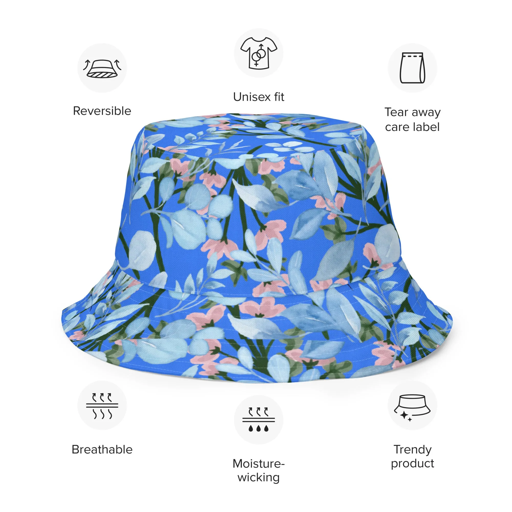 Floral Print Reversible bucket hat