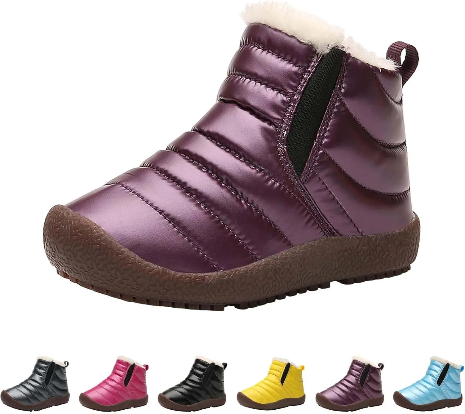Girls Boys Ankle Snow Boots Faux  Lined Cozy Furry Outdoor Warm Comfortable Non Slip Shoes Winter Winter Boots