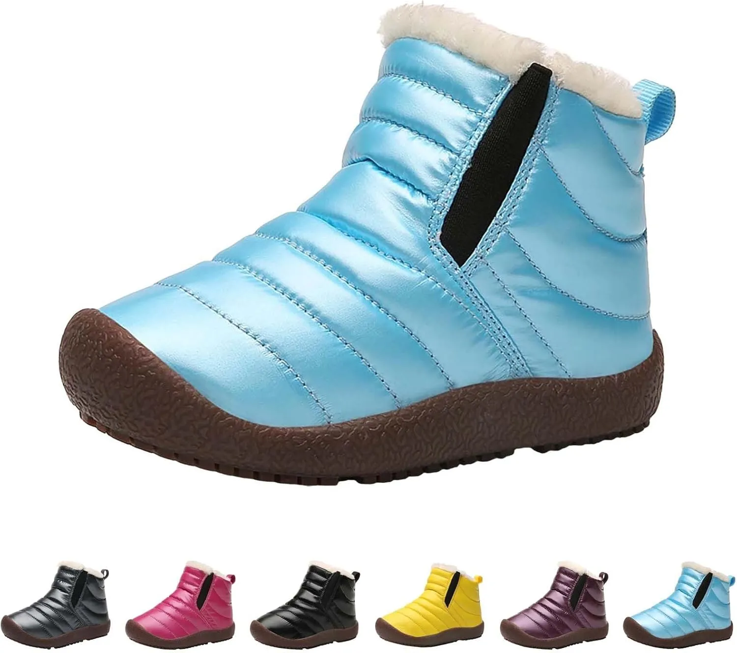 Girls Boys Ankle Snow Boots Faux  Lined Cozy Furry Outdoor Warm Comfortable Non Slip Shoes Winter Winter Boots