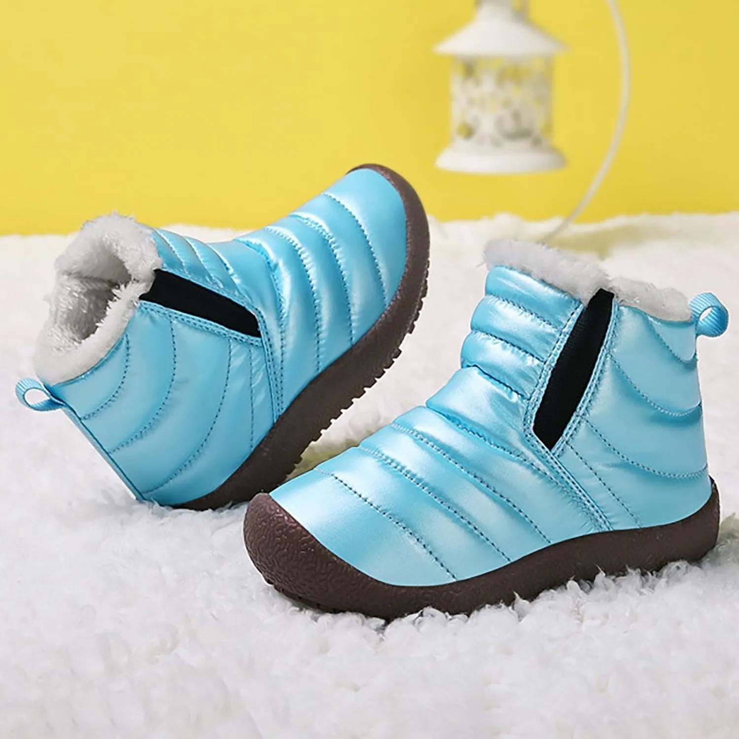 Girls Boys Ankle Snow Boots Faux  Lined Cozy Furry Outdoor Warm Comfortable Non Slip Shoes Winter Winter Boots