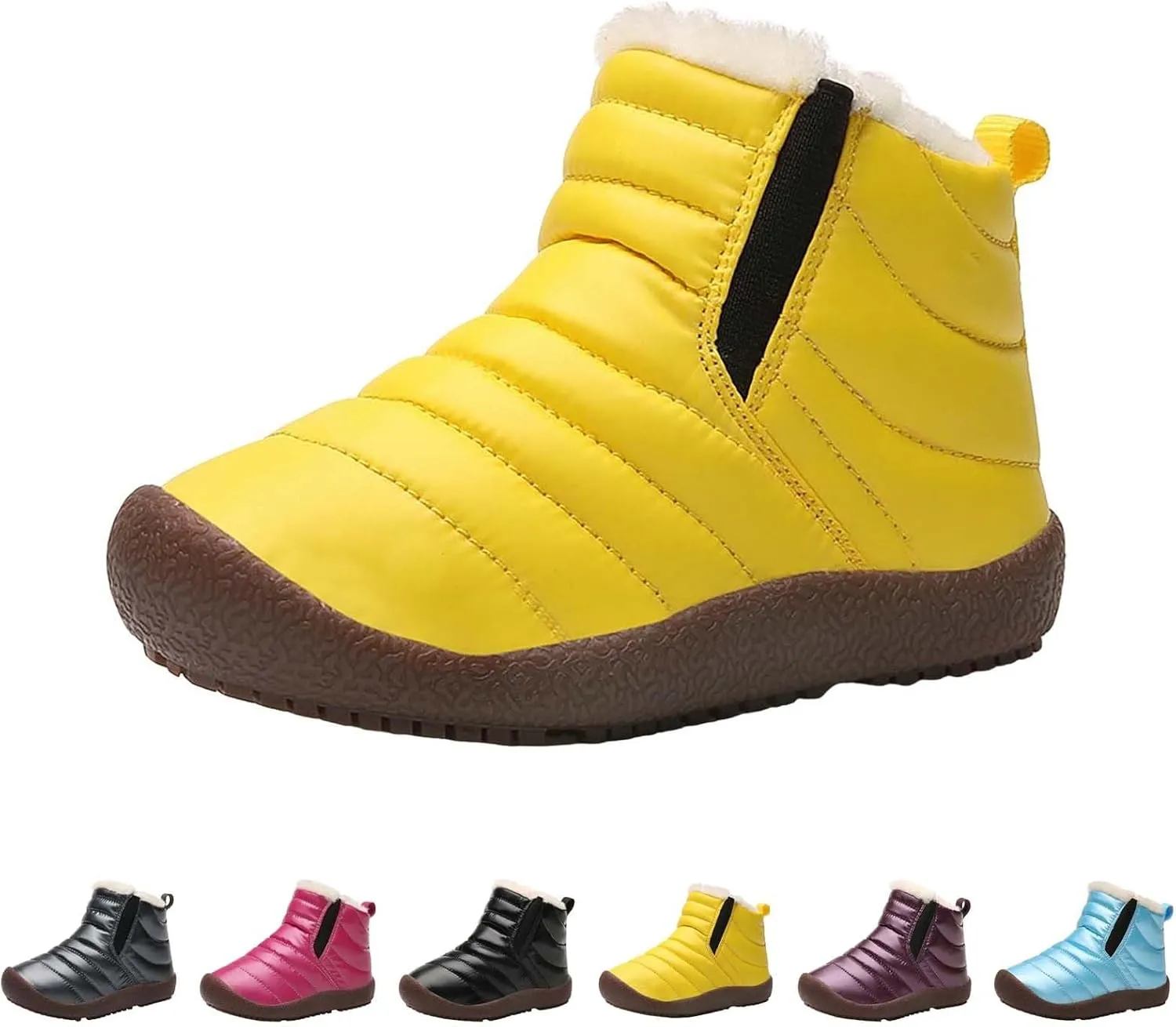 Girls Boys Ankle Snow Boots Faux  Lined Cozy Furry Outdoor Warm Comfortable Non Slip Shoes Winter Winter Boots