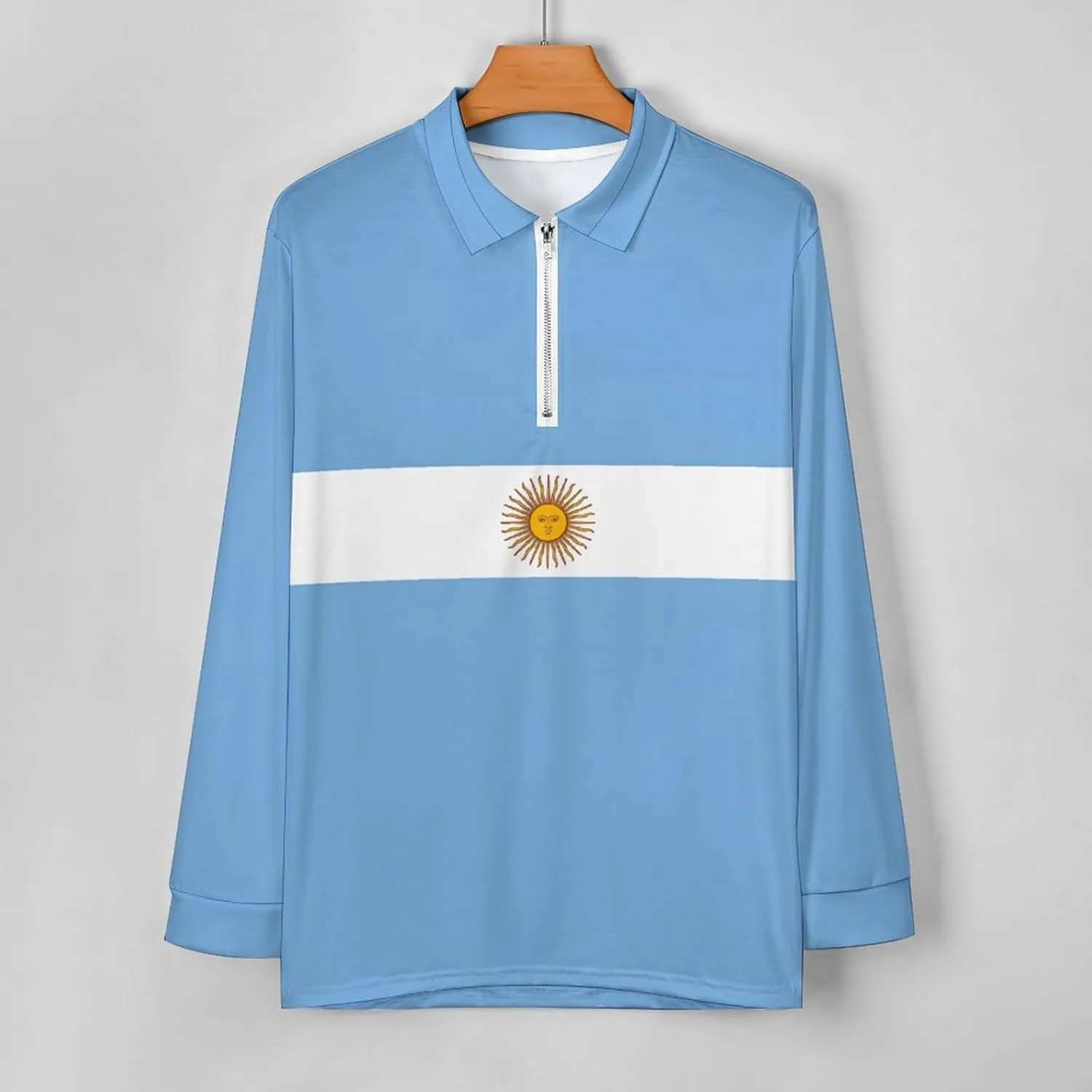 Guyana Flag Men's Polo- Shirts Long Sleeve Golf Shirts for Men Quick Dry Polos Novel Lapel Neck Shirts