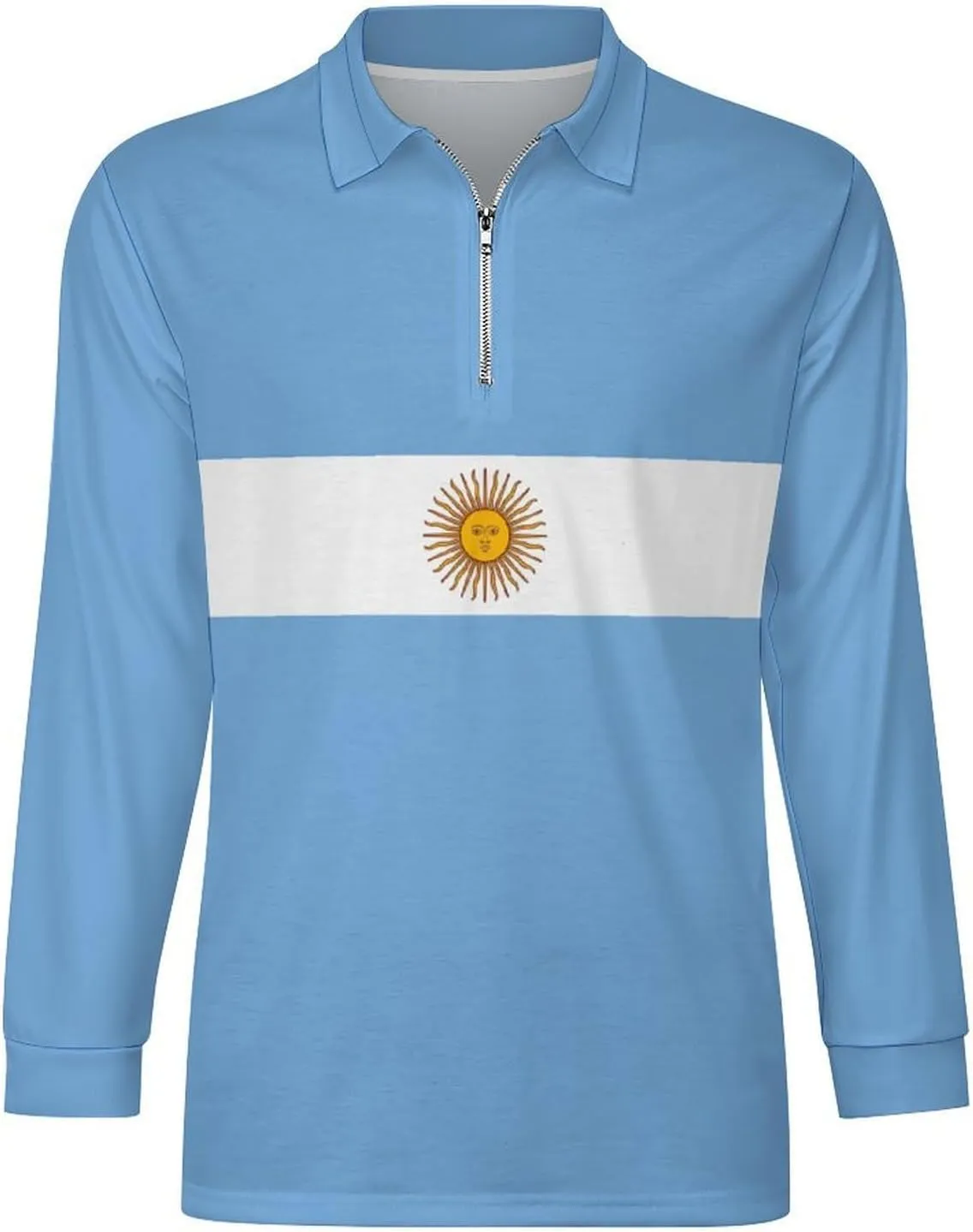 Guyana Flag Men's Polo- Shirts Long Sleeve Golf Shirts for Men Quick Dry Polos Novel Lapel Neck Shirts