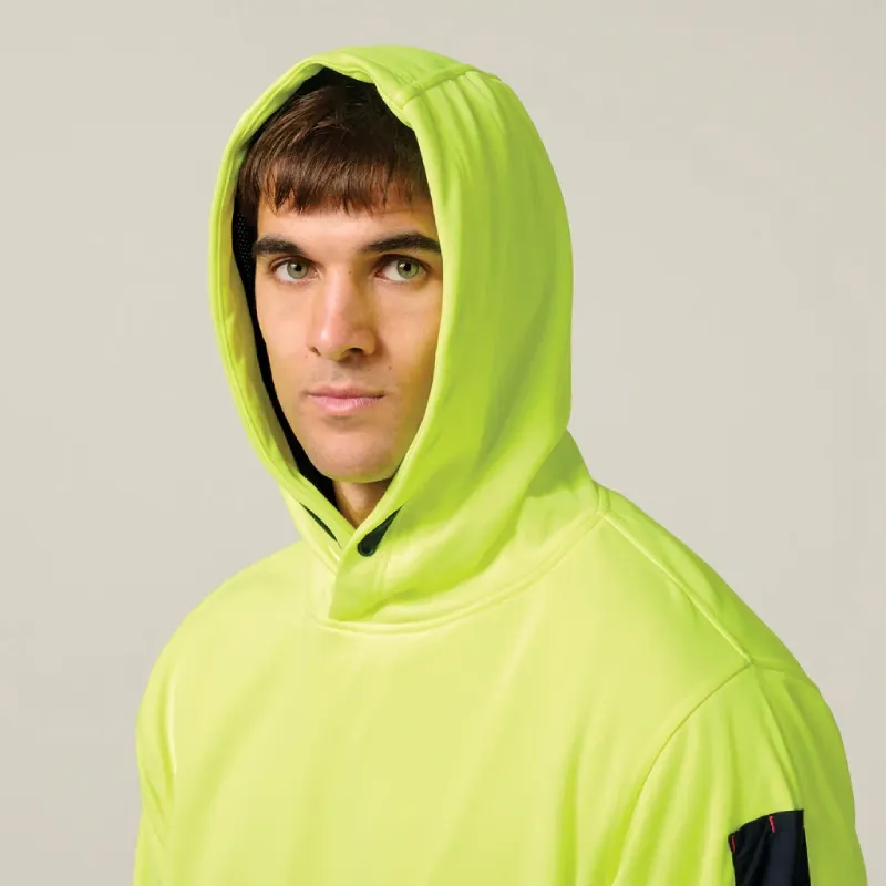 Hard Yakka Hi Vis Fleece Pullover Draw String Tradie Jumper