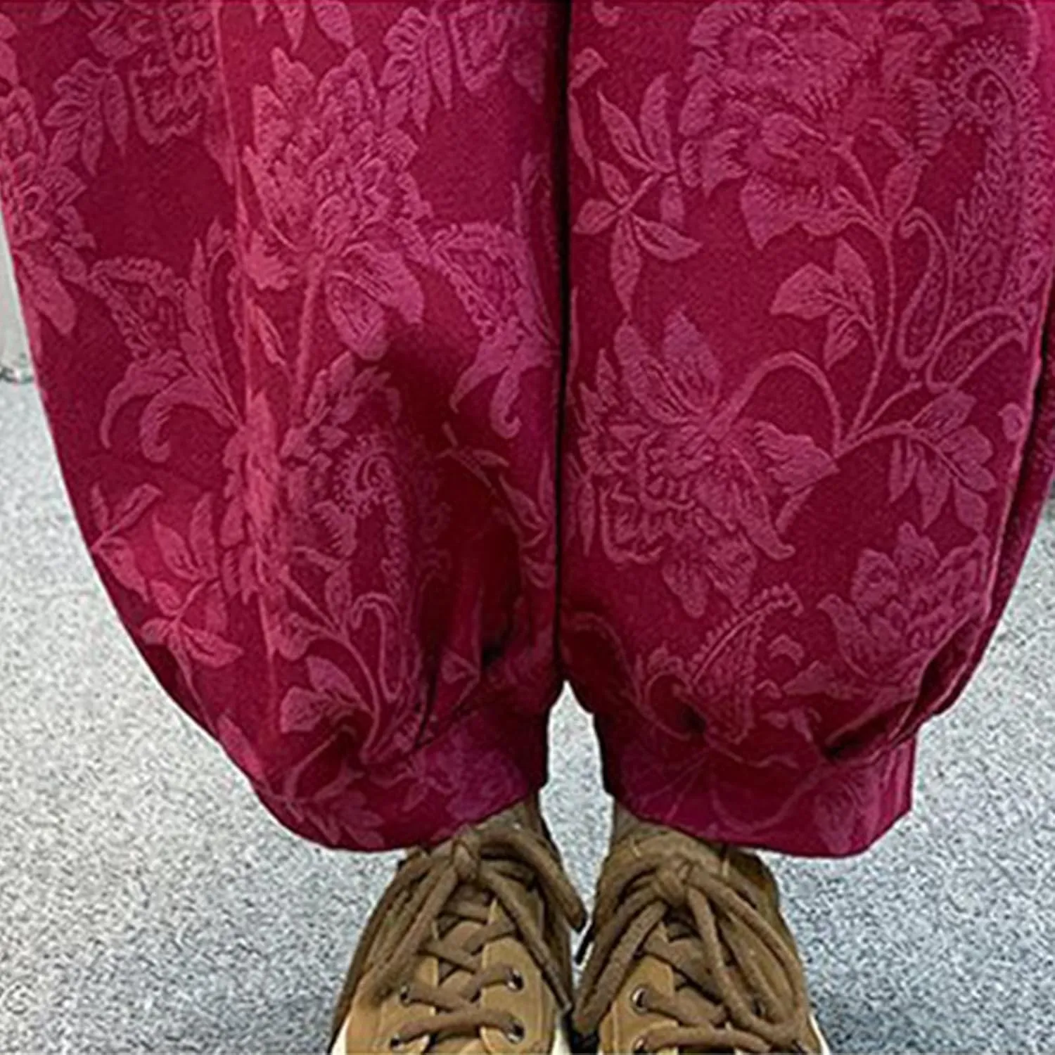HGps8w Baggy Embroidered Harem Pants for Women Plus Size Casual Comfort Lounge Trousers with Pockets