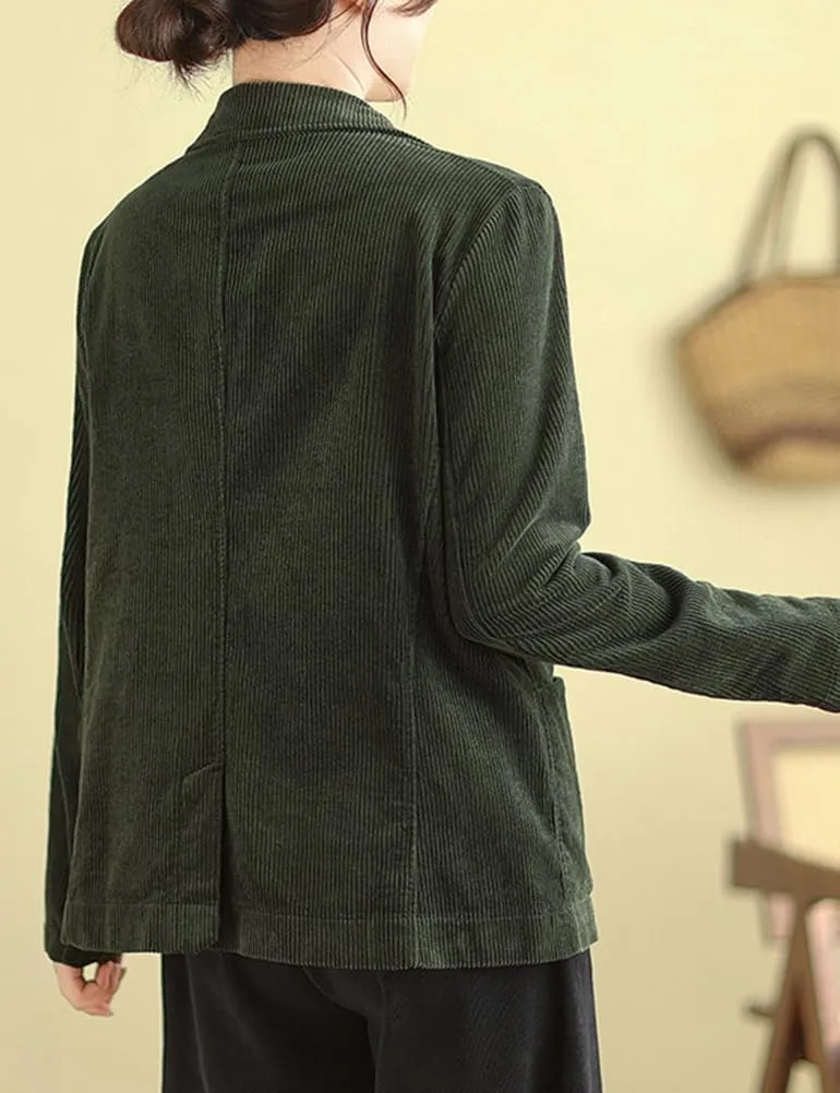 IDEALSANXUN Corduroy Blazer Women 2024 Fall Winter Suit Button Down Jackets Casual Shackets Business Coats