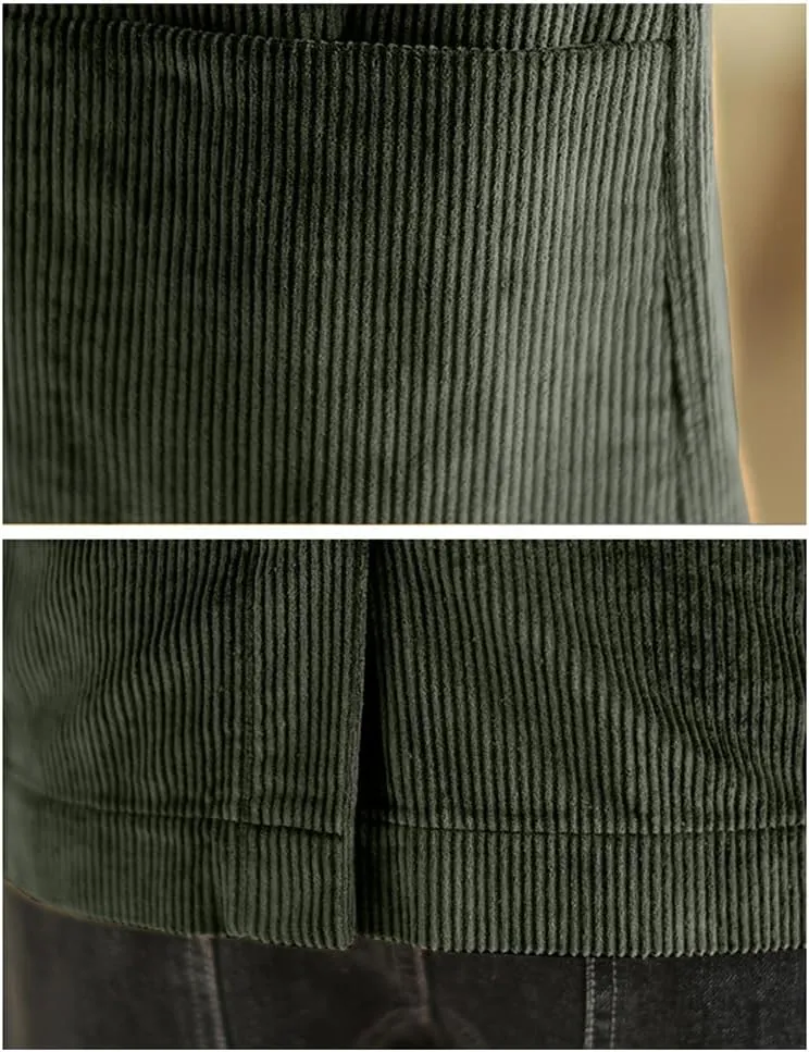 IDEALSANXUN Corduroy Blazer Women 2024 Fall Winter Suit Button Down Jackets Casual Shackets Business Coats