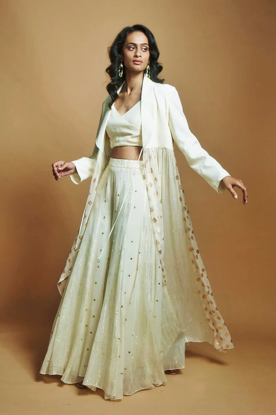 IVORY MULTI PANEL BLAZER DUSTER