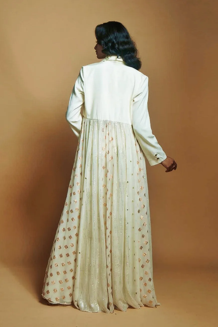 IVORY MULTI PANEL BLAZER DUSTER