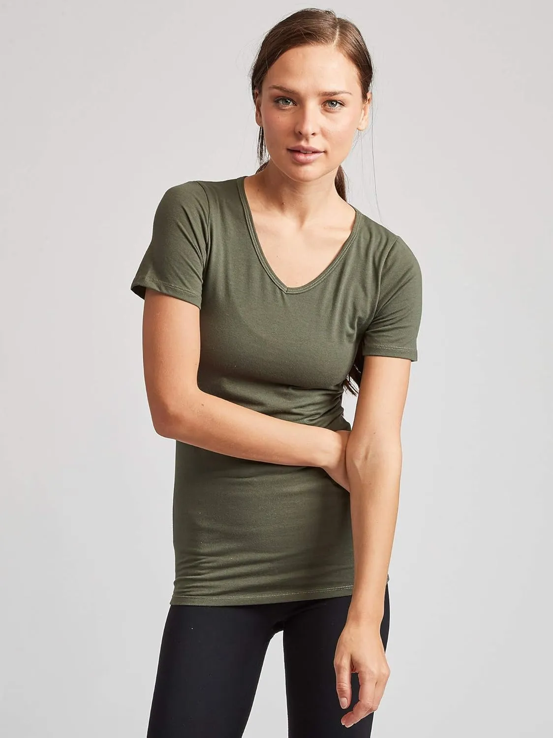 Kalon Women's 4-Pack V-Neck T-Shirt Base Layer