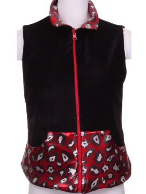 Limited Red Black and White Leopard Print Vest