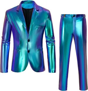 Men's 70s Outfit Disco Suit Shiny Party Outfit Sequin Costume