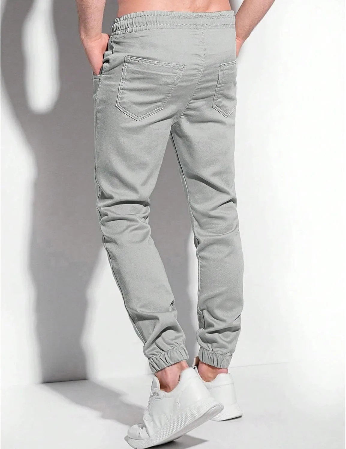 Men's Casual Classic Tactical Pants Slim Fit Soft Twill Pockets Jogger Comfort Hiking Cotton Sweatpants