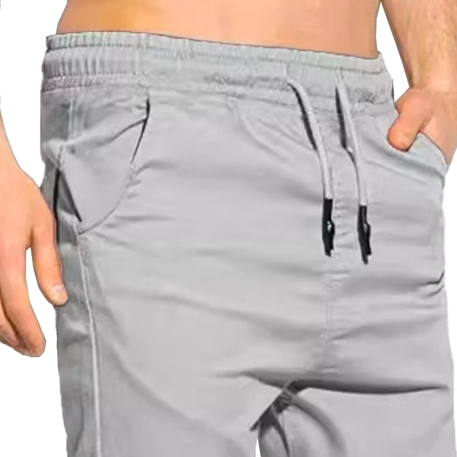 Men's Casual Classic Tactical Pants Slim Fit Soft Twill Pockets Jogger Comfort Hiking Cotton Sweatpants