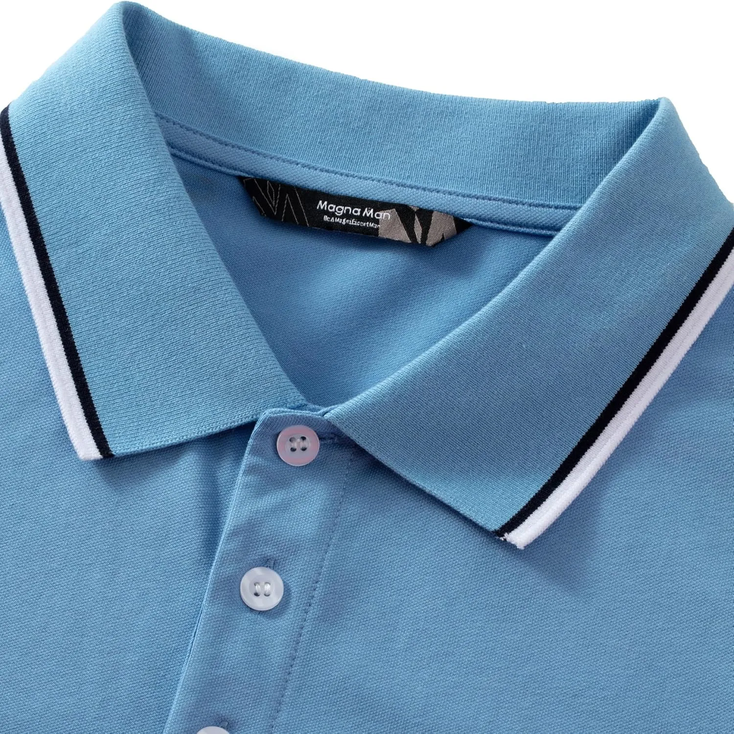 Men's Classic Button-Down Polo Shirt - Premium Cotton Pique Knit Business Casual Slim Fit